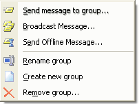 Group context menu